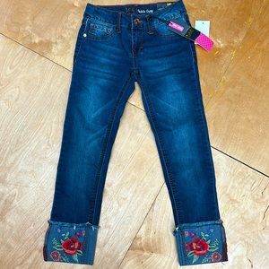 Lee jeans‎ embroidered girls size 8 super stretch new